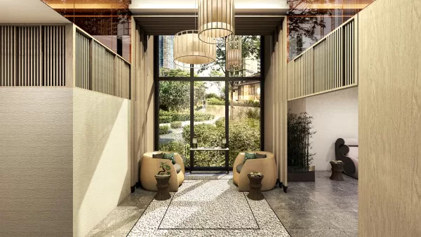 the seasons residences wellness center lobby