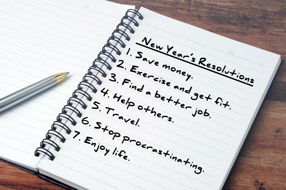 a photo of a new year's resolution list.